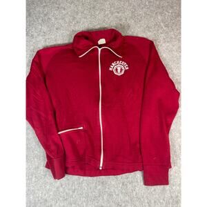 VINTAGE Collegiate Pacific Jacket Womens XL Red Manchester Full Zip Athletic 90s